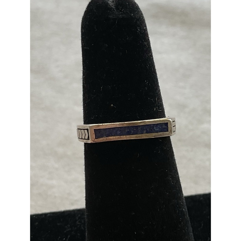AVA Yetter Southwestern 925 Sterling Silver Lapis Ring Size 5 Vintage Estate